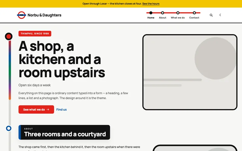 Transit theme, shown with the demo site