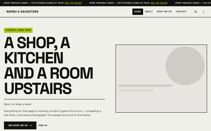 Volt theme, shown with the demo site